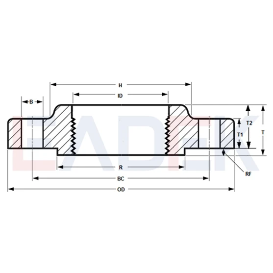 ASME B16.5 Threaded Flange drawing